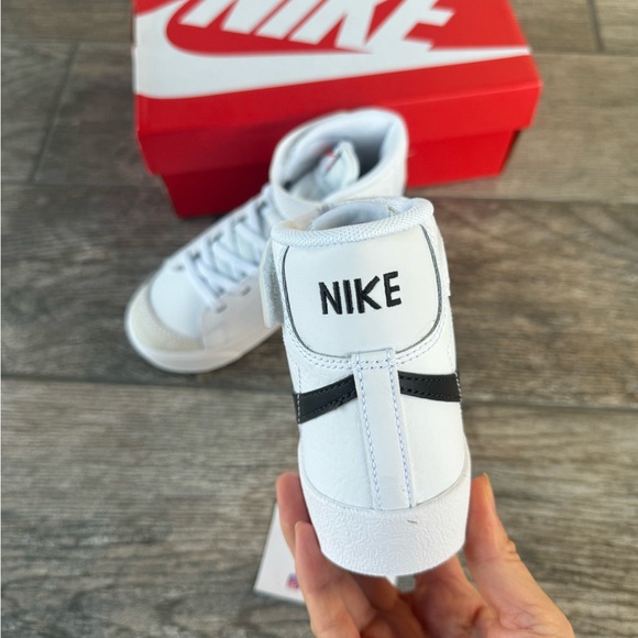 Brand New Nike Blazer Mid '77 Preschool/Little Kids' Shoes “White/Black” - Picture 4 of 12